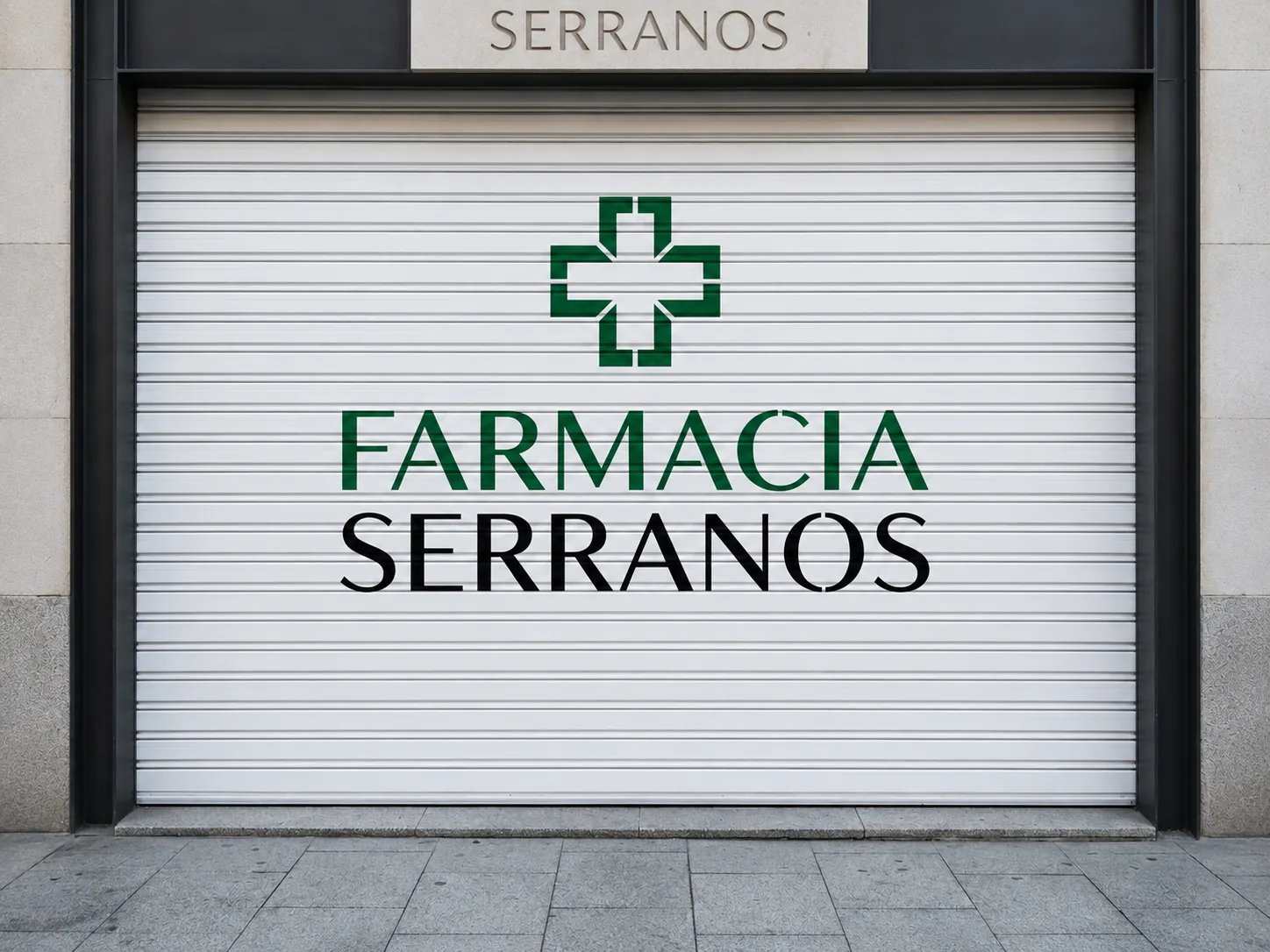 Mural publicitario para Farmacia Serranos en Valencia